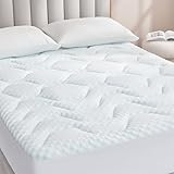 EHEYCIGA Gel Topper 140x200cm, Matratzentopper 140x200cm Memory Foam, Matratzen Topper mit extra tiefem Tasche, Weiß