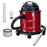 Arebos Aschesauger Kaminsauger 1200W | 20L mit 4 Rollen inkl. HEPA Filter Saug- und Blasfunktion | metallverstärkter Saugschlauch & 2 Metallaufsätze | Asche Ruß Staubsauger für Kamin Grill Ofen