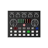 YIPOST DJ-Equipment für Party Soundkarte 10 Soundeffekte Rauschreduzierung for Sprachwechsler -Mikrofonmixer mit Audio -Schnittstelle Aufnahme -Phantomleistung (Color : Only V8S Sound Card)