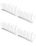 QWORK® 4STK x 25cm Edelstahl Taubenspikes Taubenabwehr Taubenschutz fürs Dach Balkon Wintergarten, 1 Meter Gesamtlänge