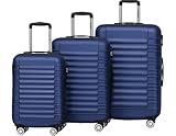 TRVLMORE Koffer & Trolleys - Koffer Set - Kofferset 3 Teilig Hartschale, Gepäck-Sets, Hartschalenkoffer Set, Reisekoffer Set, Koffer Set 3 Stück, Handgepäck Koffer 55x40x20cm Luggage, Blau