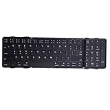 Elprico Faltbare Kompakte Tastatur, Tragbare Bluetooth-Tastatur mit PU-Lederabdeckung, Tastaturen in Taschengröße für Tablet-Smartphone-Laptop-PC-Gewinne Android