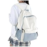 HYC00 Schulrucksack Damen, Causal Travel Schultaschen 14 Zoll Laptop Rucksack für Mädchen im Teenageralter Leichter Rucksack Wasserabweisend Bookbag College Boys Men Work Daypack,Blau Weiß
