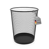 BigDean Papierkorb Büro Mülleimer schwarz 20L Draht - Mülleimer Büro trash can - robuster Papiereimer für Zuhause & Büro