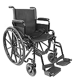 PEPE - Rollstuhl Faltbar Leicht mit Schiebehilfe, Faltbarer Transportrollstuhl Stahl, Transit Rollstuhl für Ältere Menschen, Outdoor Rollstuhl mit Fußstütze, Selbstfahrender Rollstuhl für Behinderte