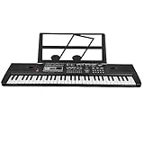Digital Keyboard, Ideales Einsteiger-Keyboard mit 61 Tasten & zahlreichen Instrumentenklängen, Portables Keyboard zum Lernen für Anfänger mit Ständer & Mikrofon, Jungen und