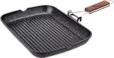 WECOOK! Ecochef Titan Grillpfanne für Induktion, gestreift, 34 x 24 cm, 5 Schichten, Quantanium, umweltfreundlich, ohne PFOA, geschmiedetes Aluminium 5 mm, Griff aus Edelstahl