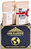 Kaffee Geschenk-Set von 4 Berliner Kaffeeröstereien | Around The World | 4 Single Origin Kaffees aus 4 Kontinenten | Geschenk zum Geburtstag | Geschenkidee für Männer & Frauen | Geburtstagsgeschenk