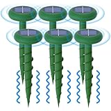 Maulwurf Vertreiber 6 Stück,Solar Maulwurfschreck mit 3 Modi zur Abschreckung, geeignet für Maulwürfe und andere Nagetiere in Gärten, Rasen