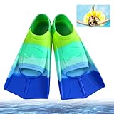 Chingcoo Schwimmflossen Kinder, Silikon Schnorchelflossen Kurz, Kurzflossen Kinder, Kinderflossen Kurze Trainingsflossen Taucherflossen Kurzschwimmflossen für Jungen Mädchen (XXS)