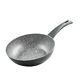 Zanetti - Durapietra Induction Wok-Pfanne 20 cm, Wok-Pfanne, antihaftbeschichtet, auch für Induktion, Durchmesser 20 cm, Farbe Grau