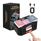 Vahlbeste Geräuscharmer Kartenmischmaschine Elektrische, Kkartenmischer Mit 3000mAh Akku, UBS Ladekabel, Mischmaschine Karten für 2 Decks, Karten Mischgerät für Familienkartenspiele, Texas Hold'em