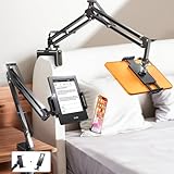 LISEN Tablet Halterung for iPad Halterung Bett, Superflexibel Einstellbar Kindle Halterung Bett Lang Tablet Arm 2 Clips Handy Halterung Bett für Switch Samsung Galaxy Smartphone 4 bis 13 Zoll Geräte