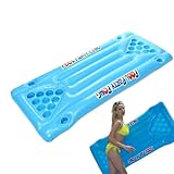 Pool Pong Tischspiel - Schwimmende pingp0ng Luftmatratze | Schwimmender Getränkehalter | Pool Getränkehalter Schwimmt | Bier Aufblasbarer Pool Spiel Tisch Schwimmende Floß Lounge für Frauen Männer