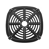 Jonikuper Air Fryer Crisper Plate Air Fryer Rack Stainless Steel Grill Pan Tray With Bumper Protection Non Stick Crisper Plate For Kitchen Appliance 20.8x20.8cm Black (17.5×17.5cm)