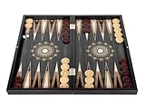 HBS GAMES Midnight Pearl Design Backgammon Strategie Brettspiel, 48 Zentimeter aus Holz mit Holz-Spielsteinen Freunde und Erwachsene