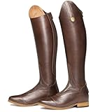 WEHAM Braun,39,Reitstiefel für Damen und Herren, Retro-Schnürstiefel aus PU-Leder, lange Reitstiefel für Anfänger