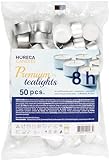 Horeca Candles - Teelichter Premium Weiß, Duftfrei - 50er Set - Brenndauer 8 Stunden - Unparfümiert