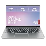 Lenovo IdeaPad Slim 3i Laptop | 14' Full HD Display | Intel Core i5-12450H | 16GB RAM | 512GB SSD | Intel UHD Grafik | Win11 Home | QWERTZ | grau | 3 Monate Premium Care