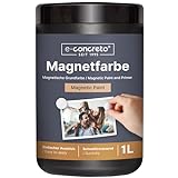 e-concreto Magnetfarbe, extreme Haftkraft, Wandfarbe für Innenräume | grau | 1 Liter