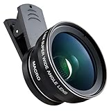 BAONUO 2-in-1 linse für Handy Kamera,Objektiv für Handy, makro objektiv Handy,0.45 x Weitwinkelobjektiv 140° + 12,5 x Makroobjektiv, für iOS iPhone und meisten Android Smartphone