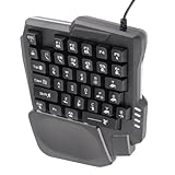 SUNGOOYUE 35 Tasten Einhand-Gaming-Tastatur, Wasserdichtes, Hintergrundbeleuchtetes Anti-Rutsch-Pad, USB-Kabel mit Dreifarbiger Hintergrundbeleuchtung für Mobile Spielecomputer