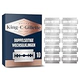 King C. Gillette Double Edge Safety Razor Blades; Doppelklingen für Rasierhobel für Männer, 10 Rasierklingen, Gillette's beste platinbeschichtete Klingen aus Edelstahl