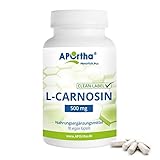 APOrtha® L-Carnosin 500 mg Kaspeln, 90 vegane Kapseln, 100% reines L-Carnosin ohne Zusätze, 500 mg L-Carnosin pro Kapsel, 90 Kapseln für 3 Monate, vegan, glutenfrei, lactosefrei, allergenfrei