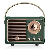 Mini Tragbarer Bluetooth Lautsprecher, Retro Bluetooth Lautsprecher, Lautsprecher in Radioform, Musikbox Portabler Bluetooth 5.0 Box für Zimmer/Büro/Wohnzimmer Deko, Teenager Geburtstagsgeschenk