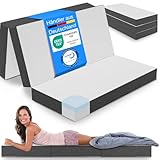 ELONEO Premium Visco Klappmatratze 140x200 cm, extra hoch 15 cm, Gästematratze klappbar, Faltmatratze, Faltbare Matratze, Bandscheibenwürfel, Reisematratze, Gästebett klappbar, Klappbett waschbar