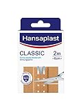 Hansaplast Classic Pflaster (2 m x 6 cm), zuschneidbare Wundpflaster mit extra starker Klebkraft & Bacteria Shield, flexibles und atmungsaktives Verbandsmaterial