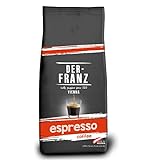 Der-Franz Espresso Kaffee, Intensität 5/5, Arabica und Robusta, ganze Bohne,1000g