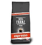 Der-Franz Espresso Kaffee, Intensität 5/5, Arabica und Robusta, ganze Bohne,1000g