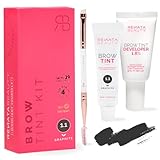 Renata Beauty Augenbrauenfarbe Set – Brow Färbeset inkl. Entwickler & Stylingbürste – Augenbrauen Färbeset – Eyebrow Dye mit bis zu 4 Wochen Halt – Brow Tint für Natürlichen Look [Graphit-Grau]