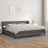 HOMEELIKE Boxspringbett mit Matratze Grau 200x200 cm Kunstleder