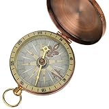 Vintage Taschenuhr Metall Kompass antike Messing Klappdeckel Kompass mit automatischer Klappdeckel und tragbar für Outdoor Rucksacktouren, Camping, Wandern