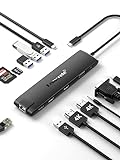 𝟐𝟎𝟐𝟒 𝐔𝐩𝐠𝐫𝐚𝐝𝐞 Docking Station USB C/A 10Gbps 3*Display- 14 in 1, USB C Dock 2 HDMI Adapter 4K, Ethernet, 2 USB 3.1, 2 USB 2.0, VGA, Type-C 3.1, PD 100W, Audio, SD/TF, für Windows, Macbook...