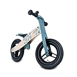 hauck Kinder Laufrad Balance N Ride ab 2 Jahre bis 20 kg, Holz Laufrad, Sattel Höhenverstellbar, Rutschrad mit 12 Zoll Lufträder, Klingel, Tragegriff, ohne Pedal (Turtle)