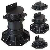 Montafox 10 x Stelzlager höhenverstellbar 18-220 mm hohe Traglast Stellfüße Terrassenlager Unterkonstruktion Terrassendielen Holz WPC 7 Jahre Garantie auf Material*, Größe:60-140 mm