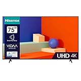 Hisense 75E6KT 190,5cm (75 Zoll) Fernseher, 4K UHD, LED, Smart TV, HDR, Dolby Vision, Triple Tuner DVB-C/S/S2/T/T2, WiFi, Bluetooth, Alexa Built-In, Hotel Mode [2023]