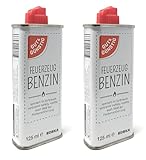 2 Stück Gut & Günstig Feuerzeugbenzin Feuerzeug Benzin 125 ml mit Kunststoff-Ventil