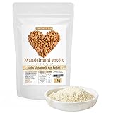 Mandelmehl entölt, 1kg echtes Mandelmehl aus spanischen Mandeln zum Backen, vegan und glutenfrei, 1kg proteinreiches Almond Flour