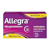Allegra Allergietabletten | 100 Stk | Antiallergikum | Allergie Tabletten mit Bilastin | schnell & 24 Std wirksam bei Heuschnupfen, Tierhaar-, Hausstaubmilben-Allergie, Nesselsucht (Urtikaria)