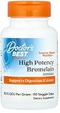 Doctor's Best - Hochdosiertes Bromelain 3000 GDU, 500mg | Unterstützt die Verdauung und Entzündungshemmung - 90 Veggie-Kapseln