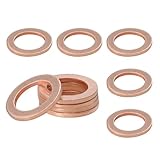 SHMZK Ölablassschraube, 14 mm, Kupfer, Ölablassschraube, Dichtungsringe, Öldichtung, Ersatz, kompatibel mit OEM PN Teil 007603-014106, Autozubehör, 10 Stück