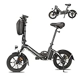 Bodywel T16PRO Mini E Bike 14 Zoll Elektrofahrrad 250W 36V/7.8AH Akku mit APP Funk 4.5 Zoll LED Display für Herren Damen,Reichweite Max 45 km (Schwarz)