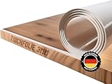 Trente Tischfolie 3mm dick - Tischschutz mit abgeschrägten Kanten - transparente Tischdecke Eckig - Schutztischdecke Größe wählbar - Schutzfolie Abwaschbar - 100x200