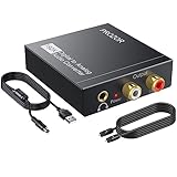 PROZOR Da Wandler Optisch auf Cinch Audio Adapter Toslink auf Klinke Aux Digital zu Analog Optisches Audiokabel Adapter Optical auf Klinke 3,5mm Cinch RCA für Digital Audio TV Blu-Ray HD DVD