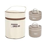 QWUUYEC Isolierter Lebensmittelbehälter - 304 Edelstahl Thermal -Lunchbox mit Leck - Proof -Deckel und Thermalbeutel für die Arbeitsschule im Freien im Freien (type 4)