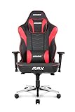 AKRacing Chair Master Max Gaming Stuhl, PU-Kunstleder, Schwarz/Rot, 5 Jahre Herstellergarantie